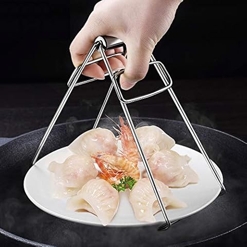Hcooker Stainless Steel Dish Plate Bowl Clip Folding Tong Hot Plate Gripper Retriever for Cook Chef Cover