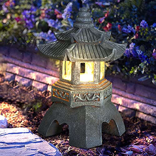 Lovely Ran Zen Solar Pagoda Lantern Garden Statue, Indoor/Outdoor Zen Asian Decor For Landscape Balcony thumb #6