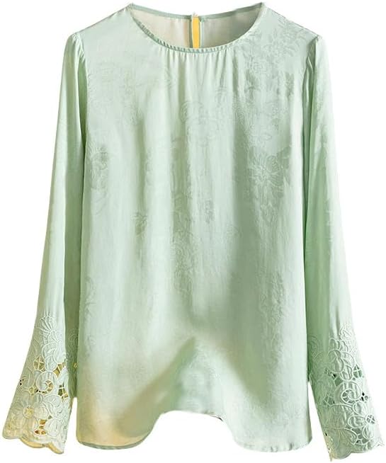 Women's Mulberry Silk Jacquard National Style Blouse Summer Silk Retro Tang Suit Top