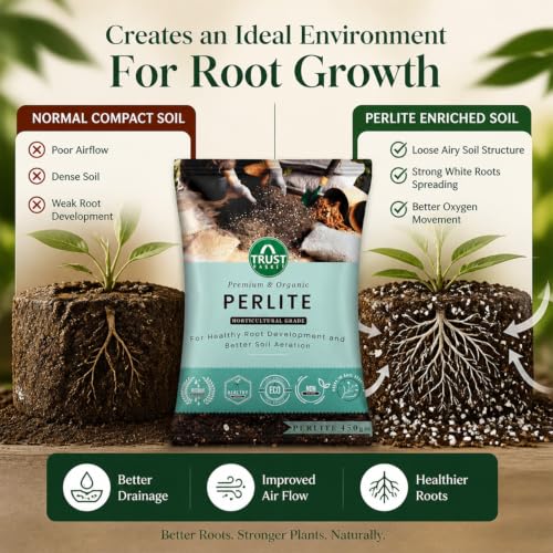 Image of TrustBasket Perlite for Plants Soil 450gm (Set of 4) | Additive Horticultural Grade - for Indoor, Outdoor Plants and Hydroponics