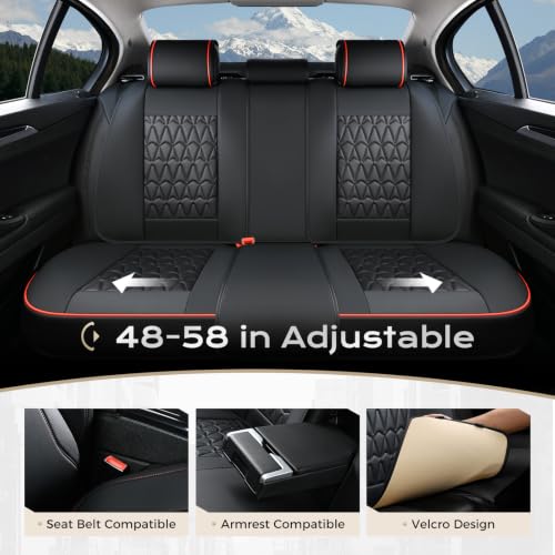 Image of Coverado Seat Covers, Car Front Seat Covers with Backrest, Nappa Leather Car Seat Protectors,Waterproof &Breathable,Anti-Slip Automotive Seat Cushion, Universal Fit for Most Vehicles