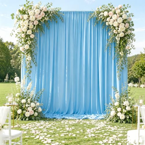 Toile de fond pour photo bleu de 3 x 1,5 m, lot de 2 décors pour anniversaire et mariage