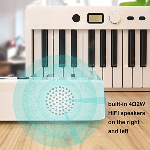 Clavier de piano à 88 touches, touches semi-lestées, support de piano électrique, Bluetooth, MIDI, piano numérique portable for débutant avec repose-musique, sac de piano, pédale de piano (Color : Wh - Les Beatles, Paul McCartney, John Lennon, RIngo Starr, George Harrison Clavier de piano à 88 touches, touches semi-lestées, support de piano électrique, Bluetooth, MIDI, piano numérique portable for débutant avec repose-musique, sac de piano, pédale de piano (Color : Wh – Image 4