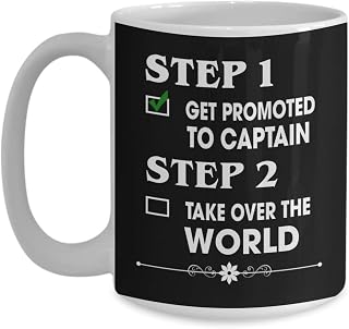 Captain Promotion Coffee Mug - Black - Gift for Men and Women New Military Ranks Promoted Congratulations Graduation for Army, US Navy, Marine Corps Tea Cup Funny Mother, Father, Thank you, Christmas