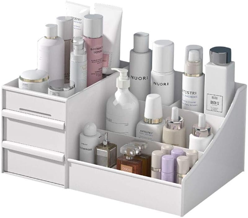 Organizador de Cosméticos com 2 Gavetas Onwon em Plástico Branco
