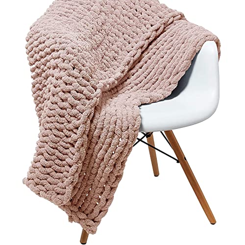 手作りチャンキーニットブランケット シェニールニットブランケット チャンキーニットスローブランケット 超柔らかくて暖かい しっかりと織られた 寝室のソファペットギフト用のモダンな寝具ベビーブランケット 家の装飾