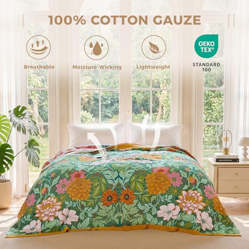 Image of LUTBM Boho Throw Blanket for Couch 50 inchx60 inch, Cotton Decorative Bed Throw