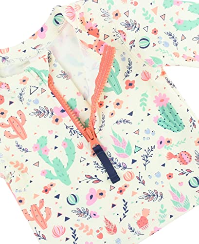 Rufflebutts® Girls Desert Blossoms Long Sleeve Zipper Rash Guard Bikini - 3T #TOP5