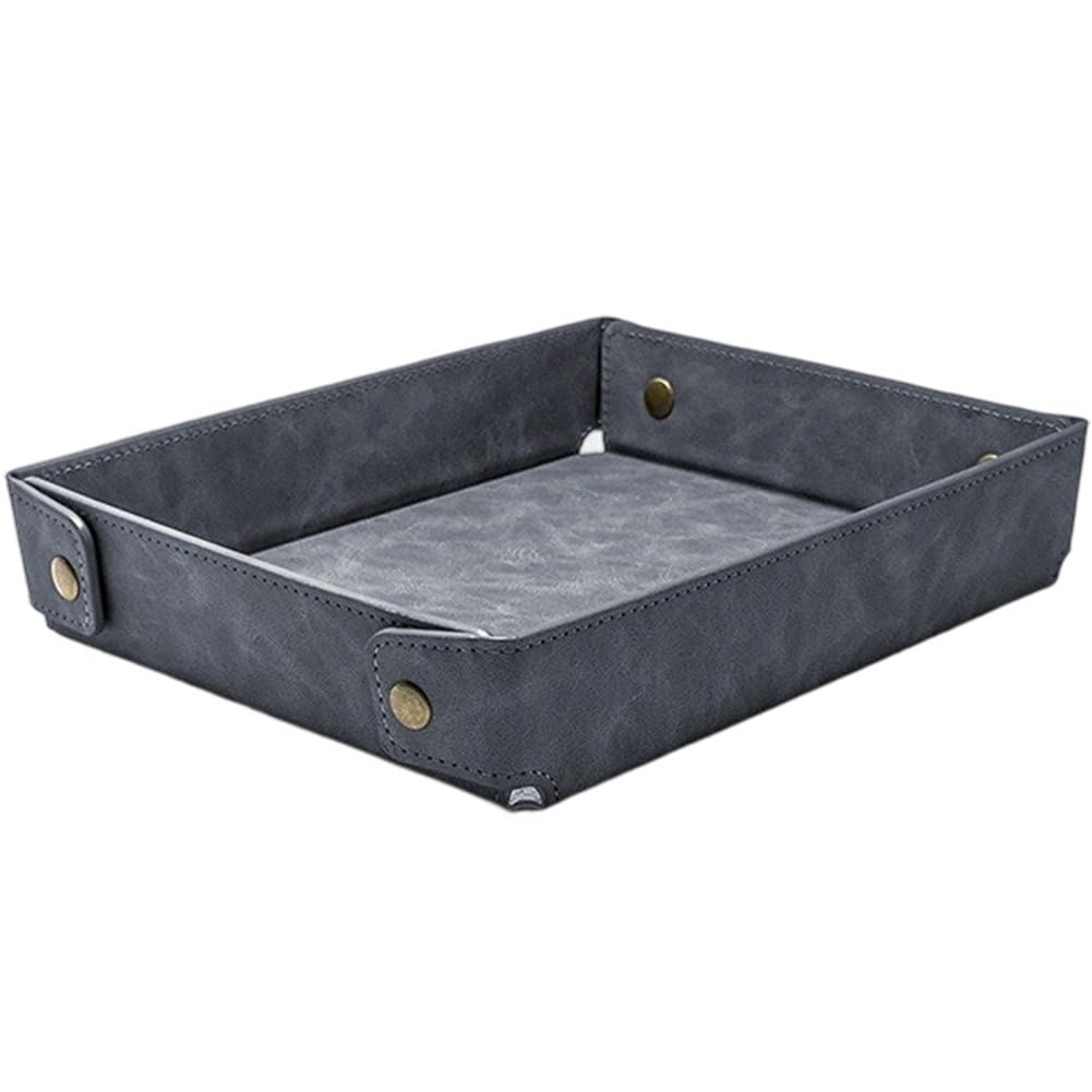 Uzztfa Valet Tray Desktop Storage Organizer, Pu Leather Catchall Bedside Vanity Tray Nightstand Caddy Holder For Keys, Phone, Wallet, Coin, Jewelry