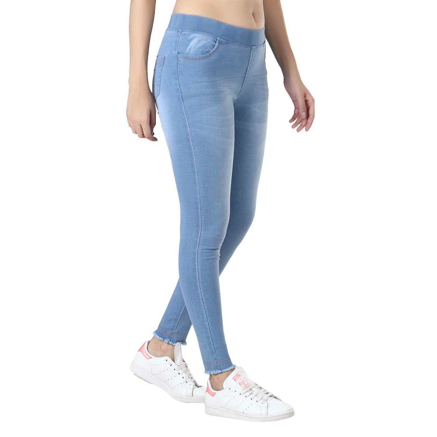 ZXN Clothing Wishker Shade,Girls & Womens,Slim Fit,Stretchable Denim Jegging,High Rise,Ankle Length Size Upto 26 to 40 Ice 1