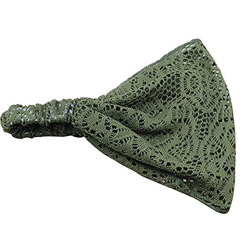 Gelb&Schwarz Cravate Vert D Eau Bandanas Bande Stretchy Girl Hairband Turban Dentelle Large tête de Mode Bandeau (Green, One Size)