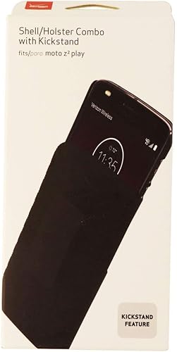 Verizon OEM Shell/Holster Combo con Kickstand para Motorola Moto Z2 Play - Negro
