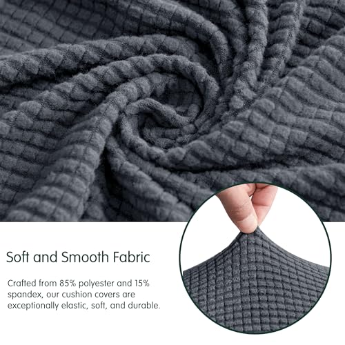 Image of Chunyi Jacquard Polyester Spandex Cushion Slipcover (Loveseat Cushion, Gray)