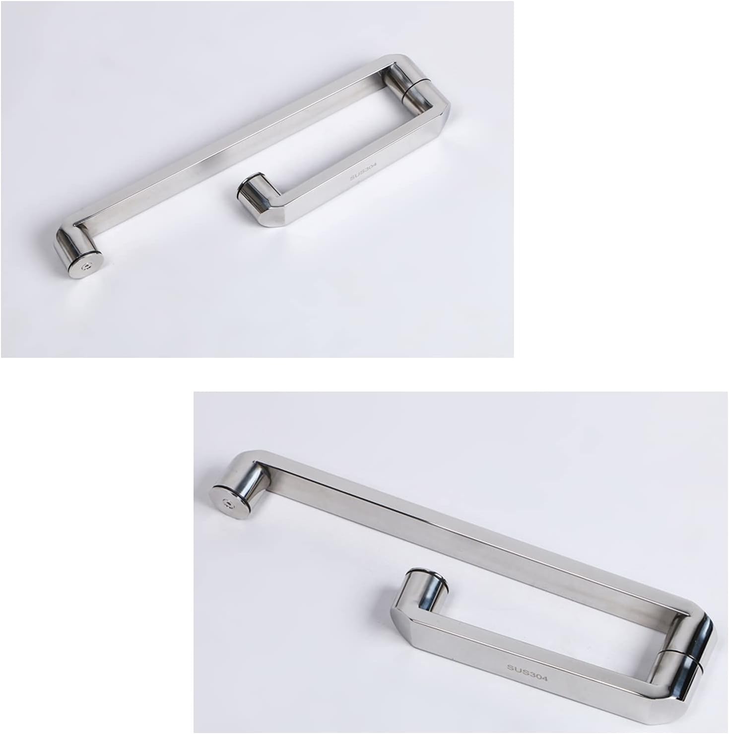 Shower Door Handle,Full Polished Stainless Steel Finish Glass Door Handle,Simple Sliding Door Household Bathroom Shower Furniture Glass Door Hardware Accessories (Size : 225mm+425m