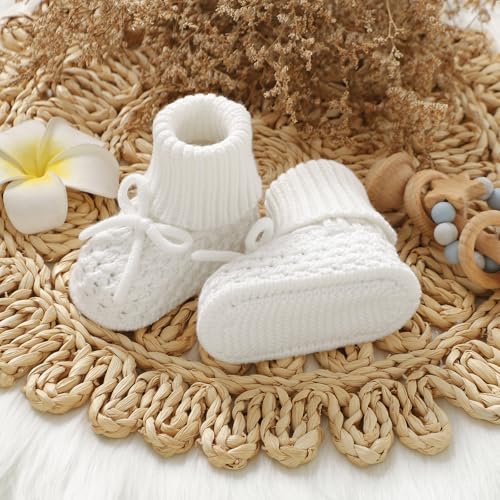 Newborn Shoes Knitted Baby Booties Hand Crochet Knit Infant Boys Girls First Walkers Soft Crib Sock Boots3