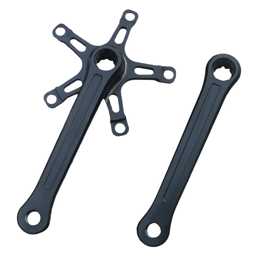 SHUNMIN Guarnitura MTB Bicycle Spline Cranks Mountain Bike 170mm Lunghezza 130 BCD. Lega di Alluminio Leggera in Lega Nera Argento Guarnitura(Noir)