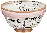 美濃焼 お茶碗 飯碗 約12cm 仲良しネコ 赤 日本製 133-61219