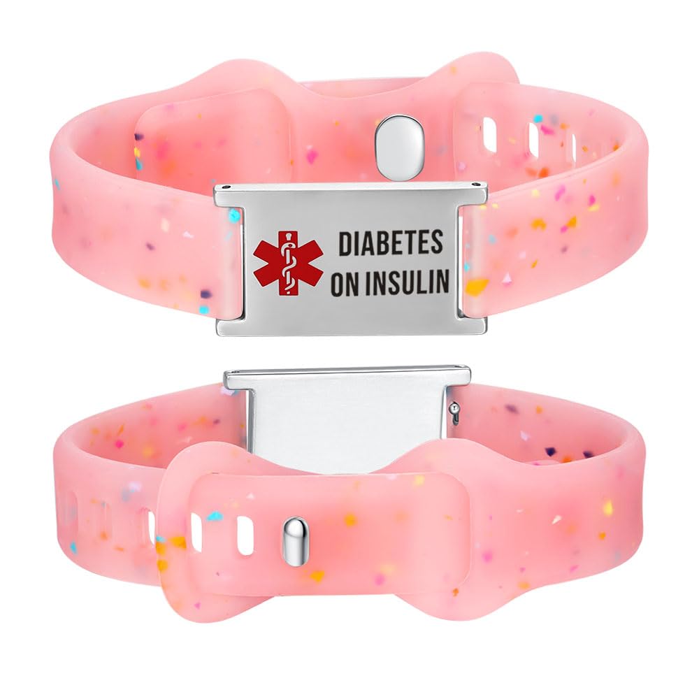 LinnaLove Medical Alert ID Bracelet – Custom or Pre-Engraved, QR Code Available,Adjustable Band