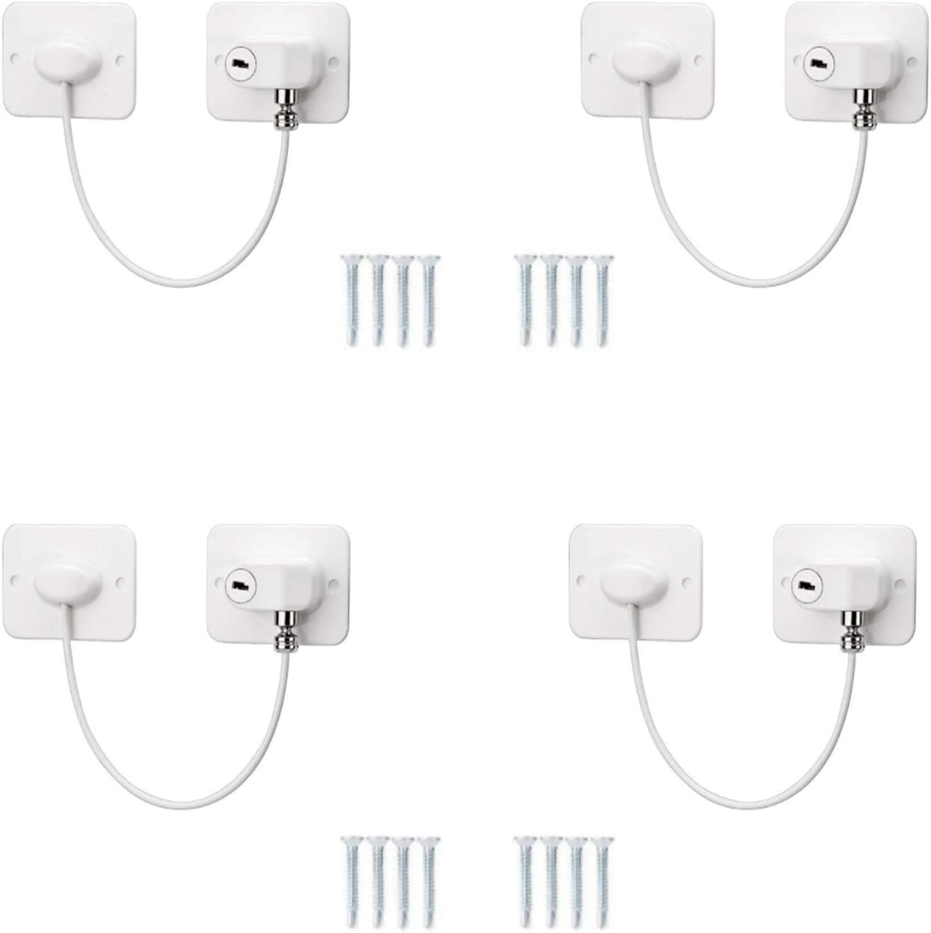 Cerradura de puerta Cerradura de puerta Pestillo de puerta, 2 piezas Restrictor de cable de ventana con tornillos Cable de seguridad de seguridad for niños y bebés for seguridad y protección infantil