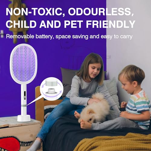 Electric Fly Swatter Racket 4000V 2 in1 Detachable Bug Zapper - image 5