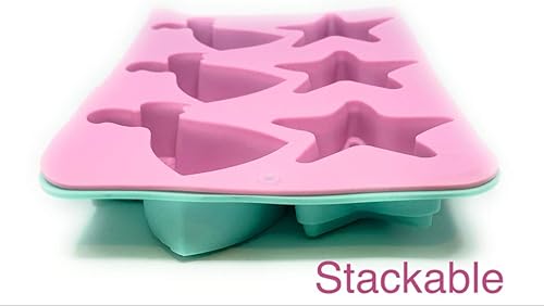 Miniatura 4 de Paquete de 2 moldes de silicona para cola de sirena y conchas marinas para hacer pasteles, dulces, bombas de baño, chocolates, fondant, cubitos de