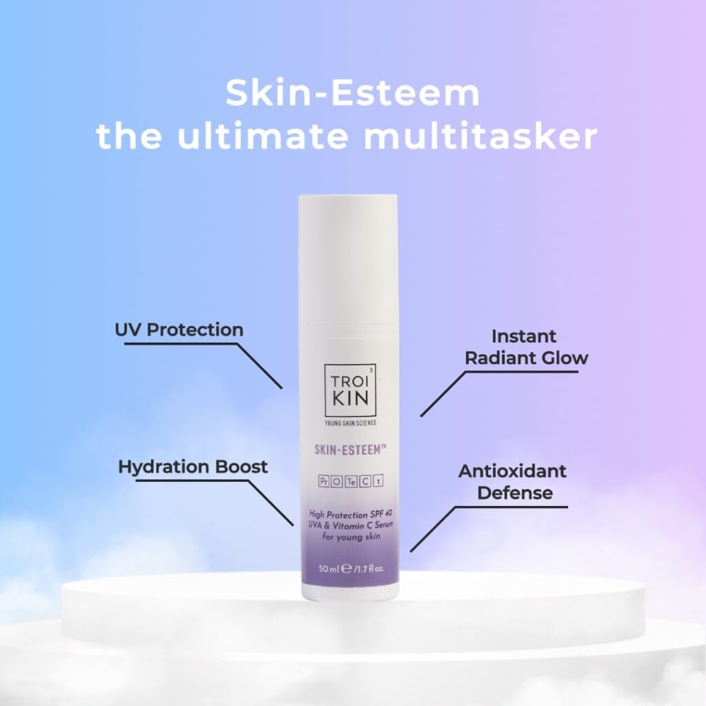 Troikin Skin-Esteem UV & Vitamin C Serum, SPF 40, 50ml, with Aloe Vera and Cucumber Extract, 50 ml (Pack of 1) - Image 2