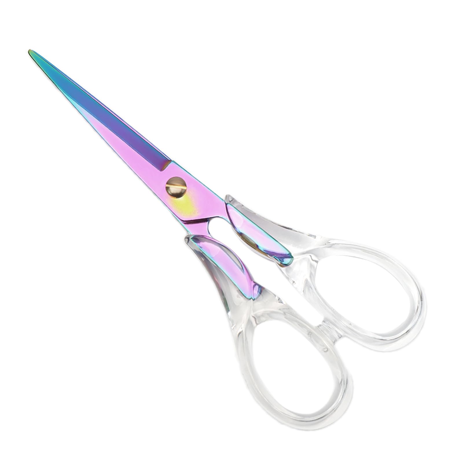 Amazon | 6.5インチ レインボーハサミ クリアラウンドアクリルボディ