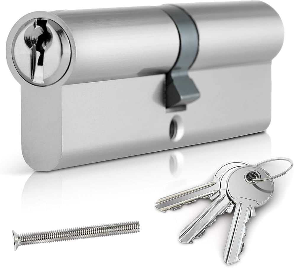 Lock Cylinder High-Security Cylinder Lock With 3 Keys, Anti-Bump, Anti-Drill & Anti-Pick | Ideal for Wooden, UPVC & Composite Doors - KYLAQ (90MM SN)