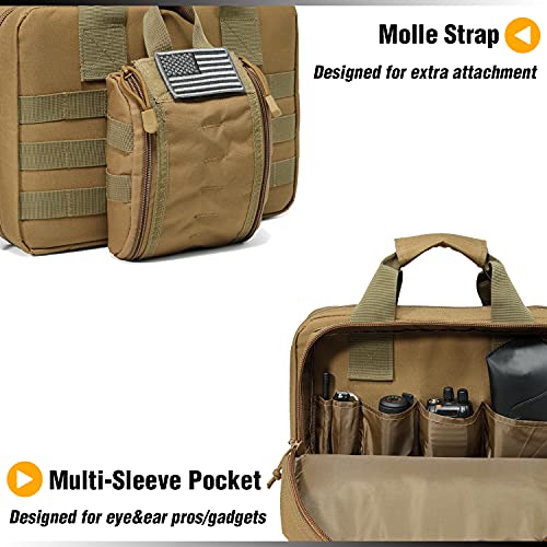Dbtac Gun Range Bag Xs | Tactical 1~2 Pistol Bag Firearm Shooting Case With Lockable Zipper For Handguns And Ammo (Tan) #TOP3