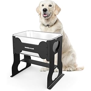 2.4 Gallon Elevated Large Dog Water Bowl,14″ Raised Stainless Steel Bowl with Stand for Large Breed, Full Metal Dog Feeding Station for Relief Joint Pressure, Easy Clean for Indoor & Outdoor Uses