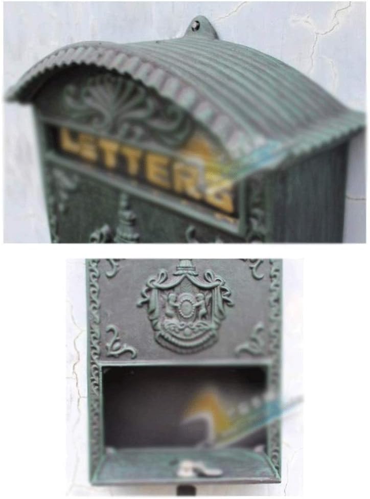 HBJWOV Mailbox - Wall Mounted Large Vertical Locking Drop Mail Box for Houses Front Porch Residential