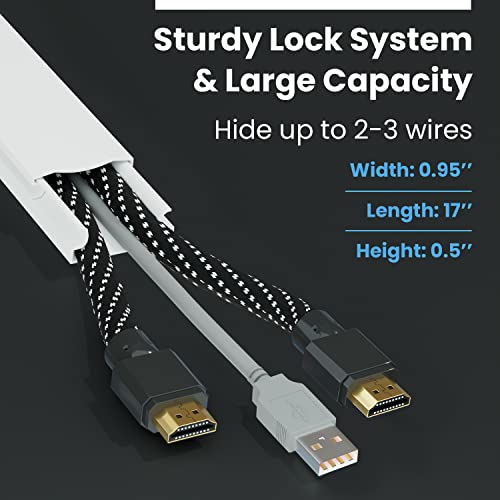Tv Cord Hider Kit -34" Cable Management Cord Cover Wall Wire Hider | Wire Covers For Cords, Cable Concealer,Cable Raceways, Tv Cable Hider Wall Kit, Wall Mounted Tv Cable Covers-0.95" W X 0.5"H*17"L*2 #TOP2