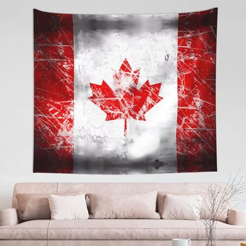 Tapisserie déco murale Canada 152x129 cm tissu confortable et doux motif rétro