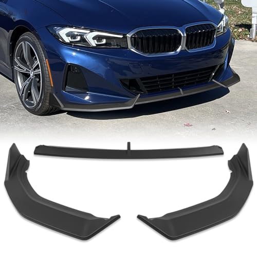 W-POWER, Front Bumper Lip fit for Compatible with 2023-2026 BMW (G20) 3-Series 330e 330i Base Model, Front Lip Spoiler Body Splitter, GT-Style, Unpainted Black ABS, 2024 2025