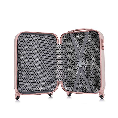 Kit Mala De Viagem Pequena Media 360 com frasqueira 14268 rose