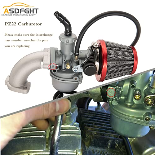 22Mm Carb Pz22 Carburetor Compatible With 110Cc 125Cc Ssr Crf50 Predators Go Karts Pit Dirt Bike Sunl Taotao Pit Bike Atv Chinese Atv Carburetor (With Air Filter +Inlet Pipe Manifold) #TOP4