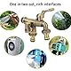 Außen Doppelwasserhahn Set, Doppel Wasserhahn Garten 3/4 Zoll, Outdoor Garten Wasserhahn mit 25mm Doppelauslass wandmontiert frostsicher antiker Messing Wasser Splitter für Gartenschlauch