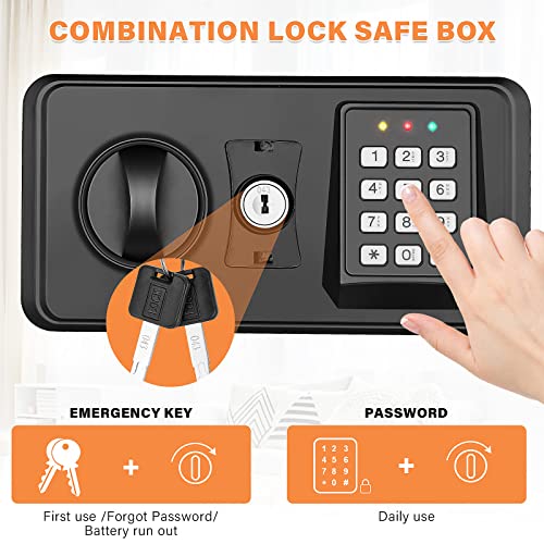 1.8 Cubic Home Safe Fireproof Waterproof With Combination Lock, Anti-Theft Digital Security Safe Box With Fireproof Bag, Fireproof Document Safe For Home Business Firearm Money #TOP5