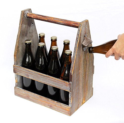 DanDiBo Bière de transport avec décapsuleur 5087 Caisse de bière fabriqués à partir de bois 38 cm pour gourde Cover