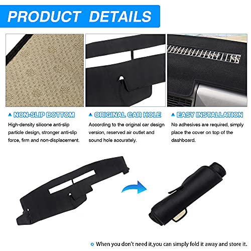 Cartist Dash Cover For Chevy Chevrolet Silverado/Gmc Sierra C1500 C2500 C3500 K1500 K2500 K3500 1988-1994 Pickup Truck Dashboard Cover Mat Non-Slip #TOP6