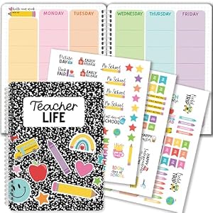 Hadley Designs Teacher Planner 2025-2026 â Undated Teacher Planners, Homeschool Lesson Planner Book For Teachers Must Haves, Lesson Plan Book For Teachers Classroom Supplies & Appreciation Gifts