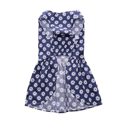 POPETPOP Saia para Cachorro, Flores de Sol, Roupas Fofas para Cães, Colete para o Verão M