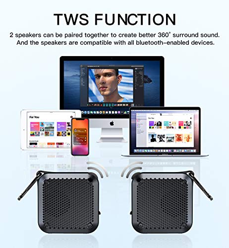 Lezii Ipx7 Waterproof Bluetooth Speaker - Small Portable Wireless Speakers, 5W Bass Sound, 8H Playtime, Floating Speaker For Shower Beach Pool Party #TOP4