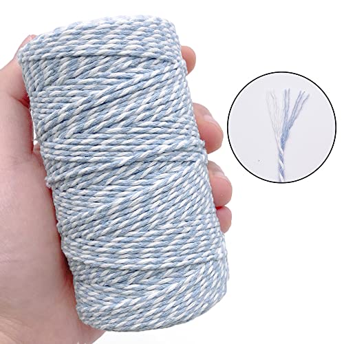 Cotton Twine Light Blue Baker String 2Mm Thick 328 Feet Christmas Twine For Gift Wrapping Diy Crafts Home Decoration Gardening #TOP2