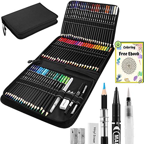 72 Buntstifte Set, DazSpirit 72 Professional Aquarellstifte Wasservermalbar Set mit Zubehör und Premium-Tragetasche für Erwachsene