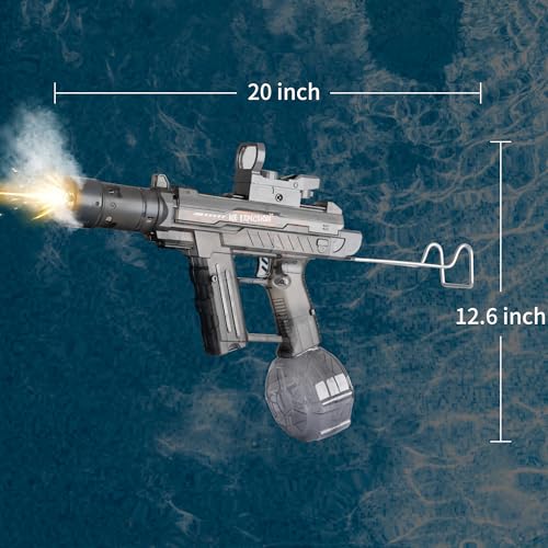 xouyhzy Electric Water Gun/Water Pistol for Adults Kids - Automatic Squirt Gun with Realistic LED Flame & Smoke,28-32ft Range,500cc, Battery Operated Water Blaster for Pool Beach Backyard Party(Black)