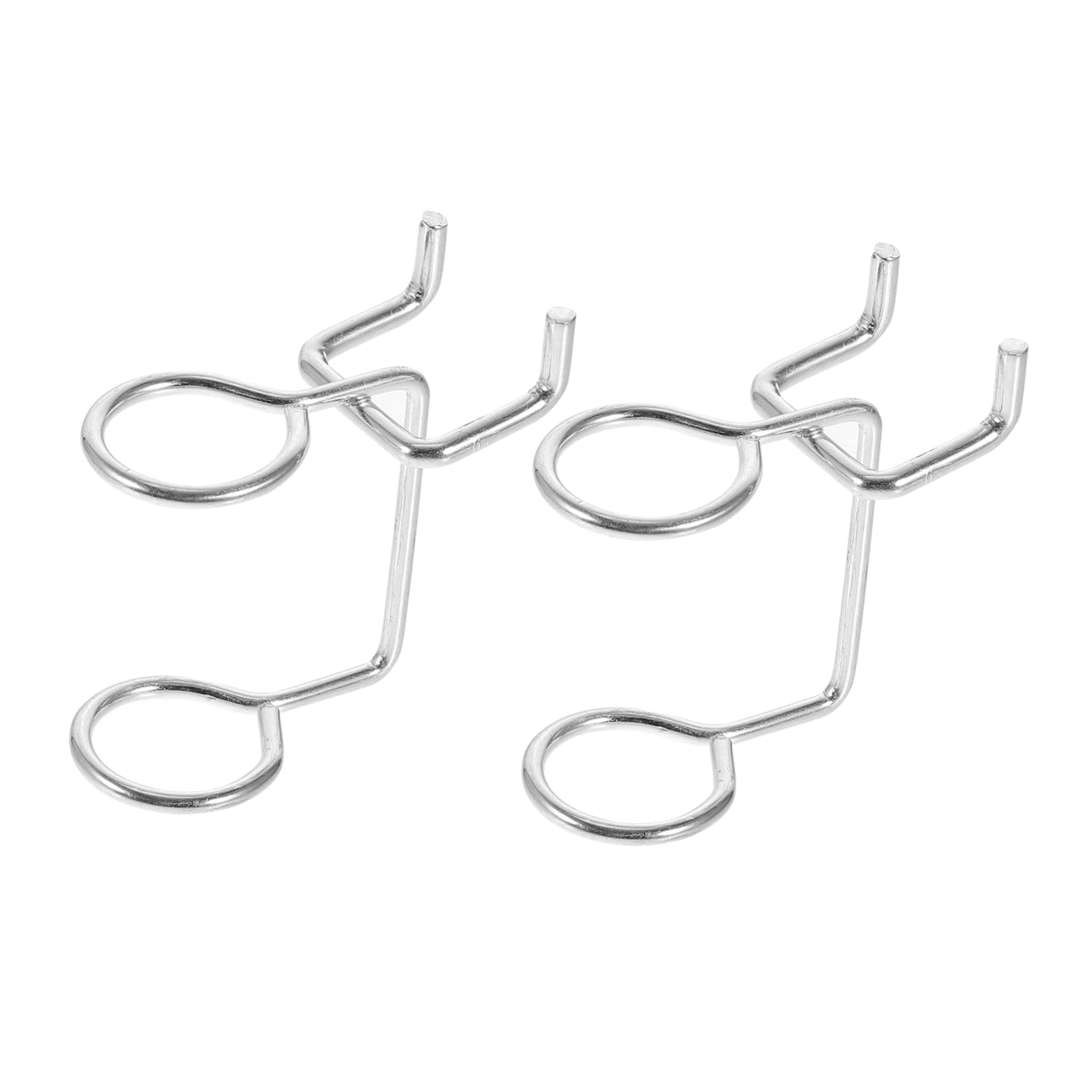 Set 10 Ganci Doppi Per Pannelli Forati - In Ferro, Per Cacciaviti E Utensili - Facili Da Installare Senza Chiodi