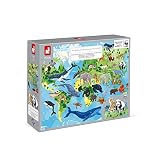 Janod - Puzzle educativo, especies prioritarias - 350 piezas, 44 bonitas figuras de animales de cartón - Asociación WWF - Certificado FSC - 7 a 12 años, J08633