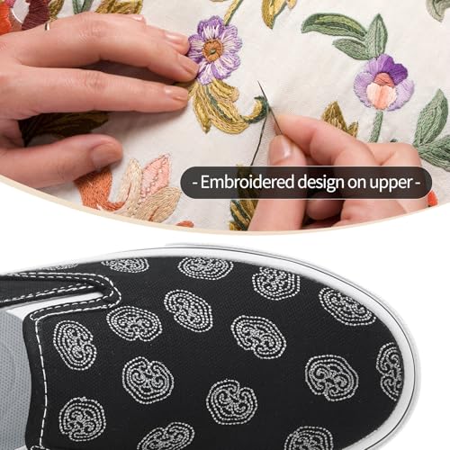Image of Women's Canvas Slip On Sneakers Non Slip Loafers | low top non slip on walking breathable casual comfortable fashion tennis