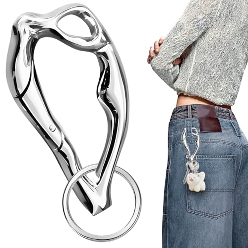 Cool Cute Carabiner Keychain Y2K Irregular Key Ring Clips Outdoor Gear Keychain Zinc Alloy Car Key Organizer for Backpacks Car Keys Purse Handbag Hiking Accessories
